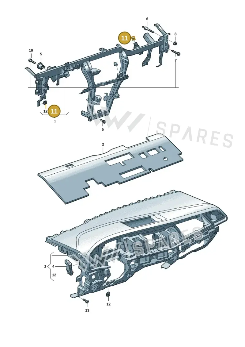 N91212801 — Volkswagen Multivan (2021-) diagram 7t0857000, position 11