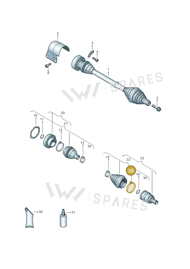 N91213205 — Volkswagen Golf 1.6 (2015-2019) diagram 793407200, position 15