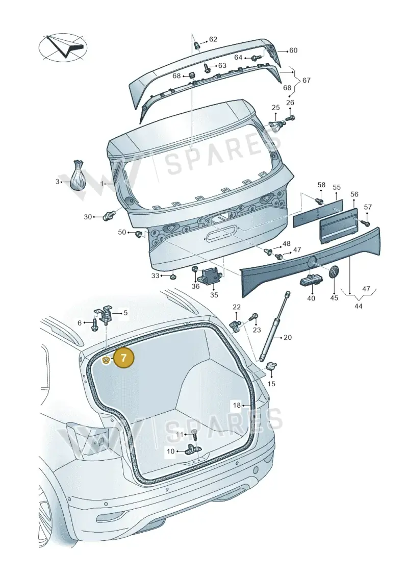 N91218401 — Volkswagen T-Cross 1,0 (2018-2024) diagram 587827000, position 7