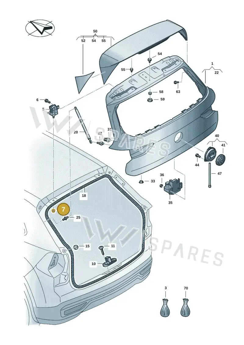 N91218401 — Volkswagen Golf 2.0 BlueMotion (2019-2024) diagram 5h0827000, position 7