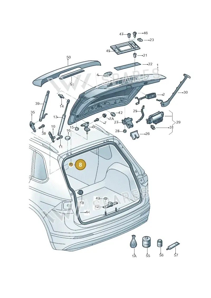 N91218401 — Volkswagen Tiguan 2.0 4Motion (2017-2024) diagram 833827000, position 8