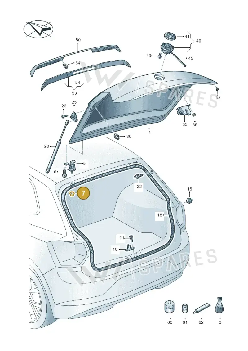 N91218401 — Volkswagen Polo 1.0 BlueMotion (2017-2024) diagram 837827000, position 7