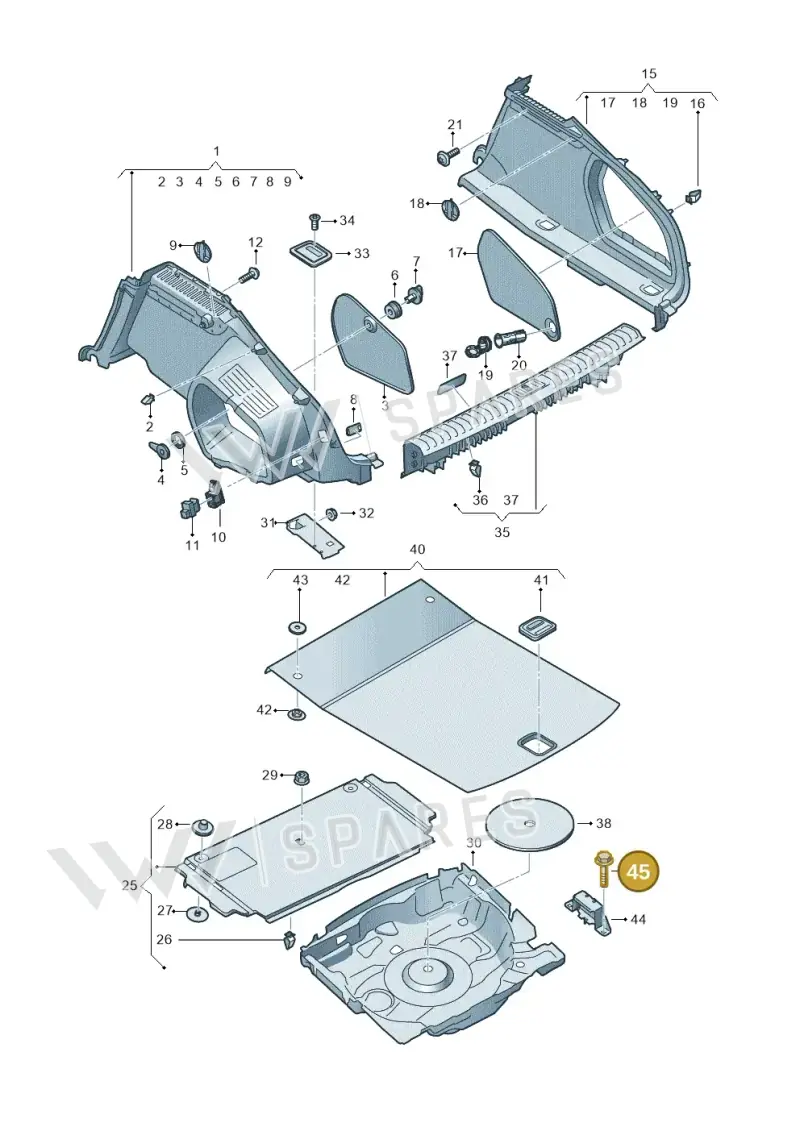N91218901 — Audi A7 Sportback (2018-2025) diagram 435863800, position 45