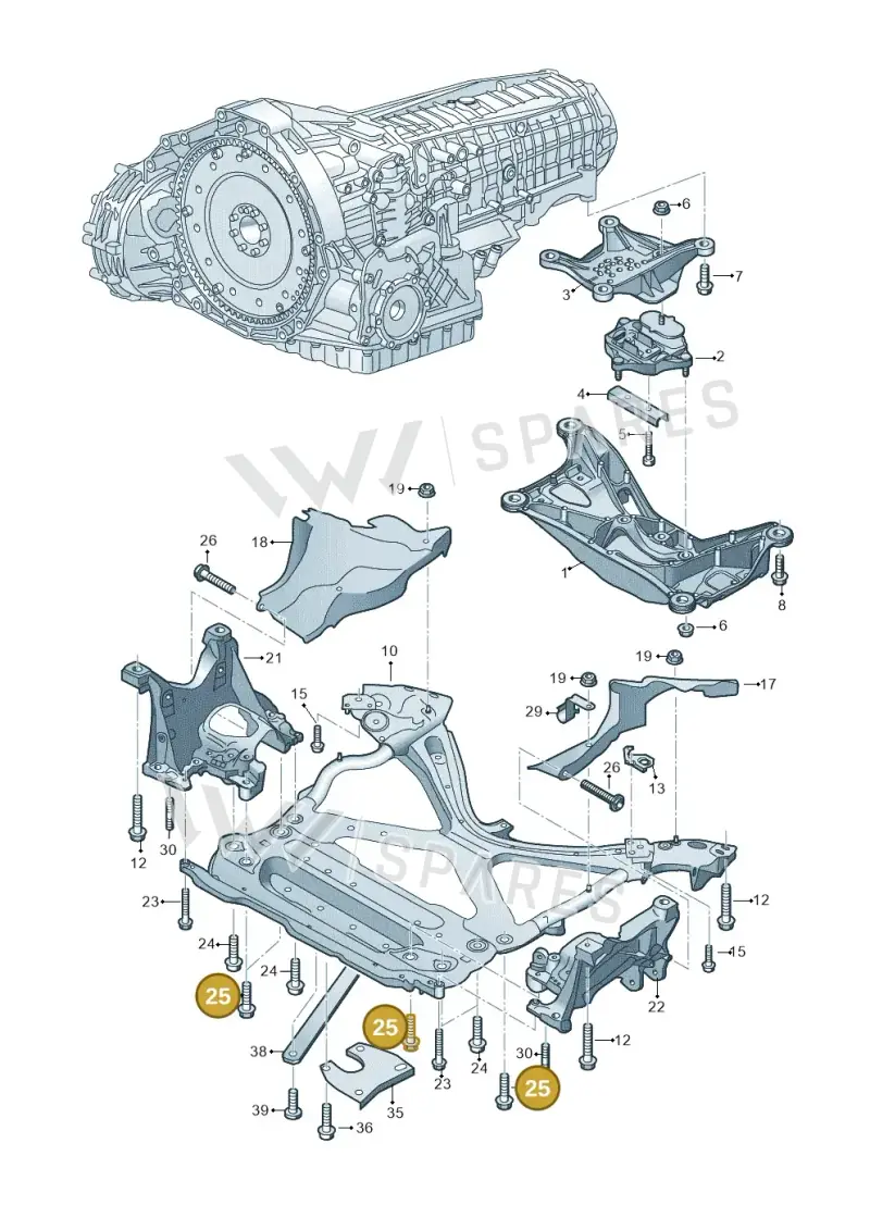 N91218901 — Audi A5 Cabriolet (2016-2025) diagram 848399400, position 25