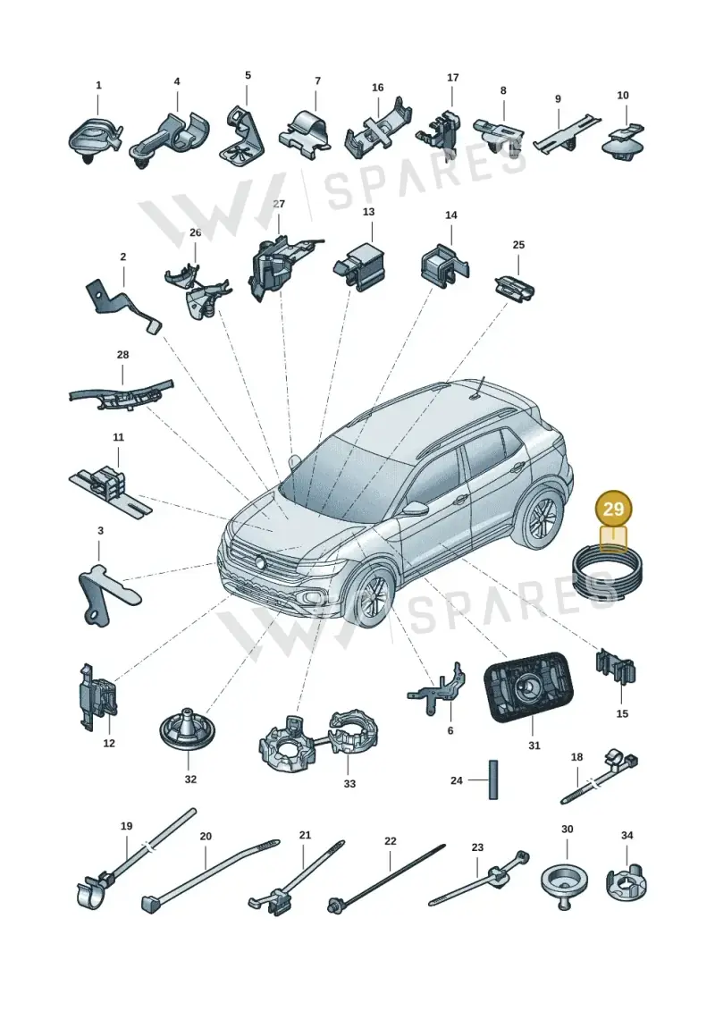 N91219402 — Volkswagen T-Cross 1,0 (2019-) diagram 581971082, position 29
