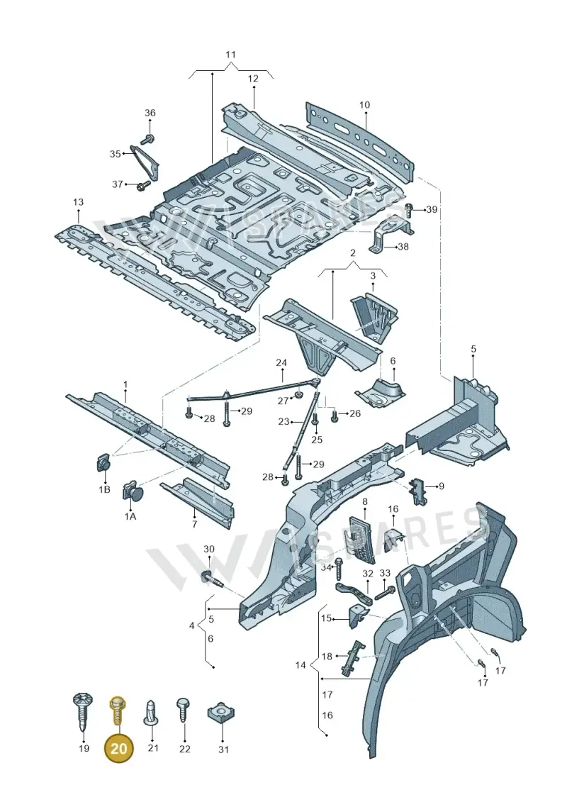 N91225601 — Audi Q7 (2015-2025) diagram 859803000, position 20