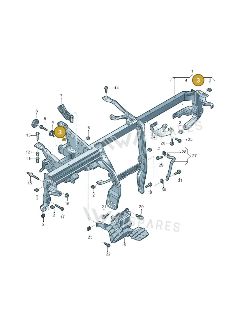 N91235201 — Audi Q5 (2016-2025) diagram 896857000, position 3