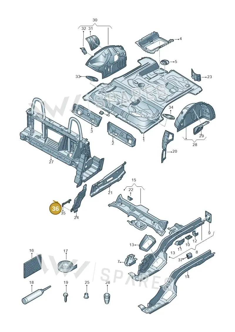N91237601 — Audi TT RS (2016-2023) diagram 850803110, position 36