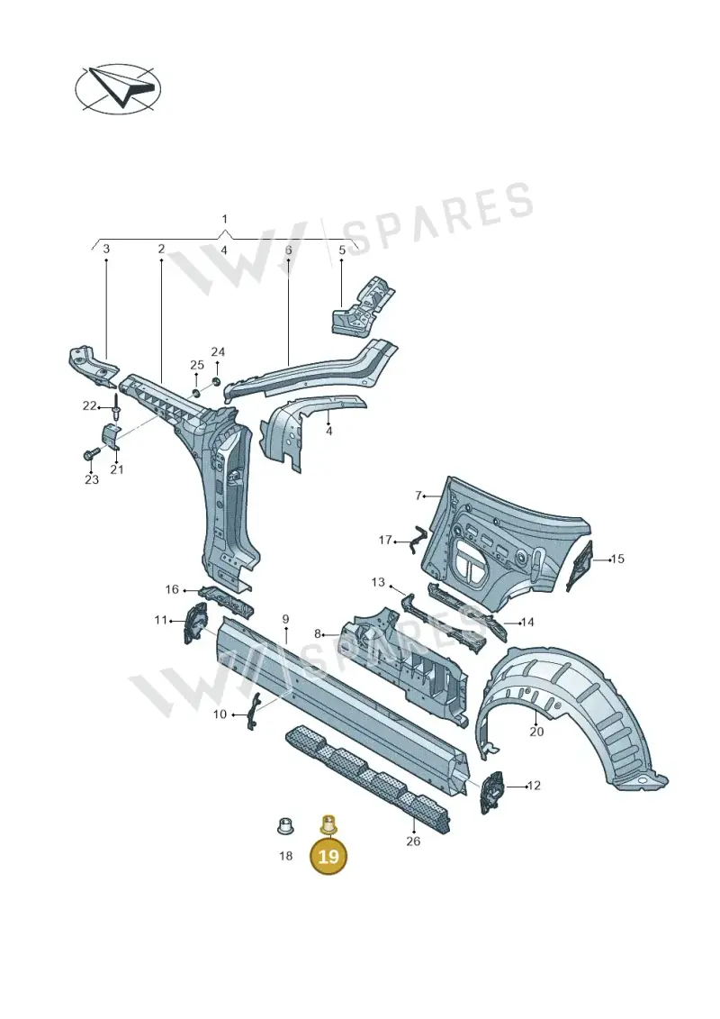 N91237601 — Audi TT RS (2016-2023) diagram 850809100, position 19