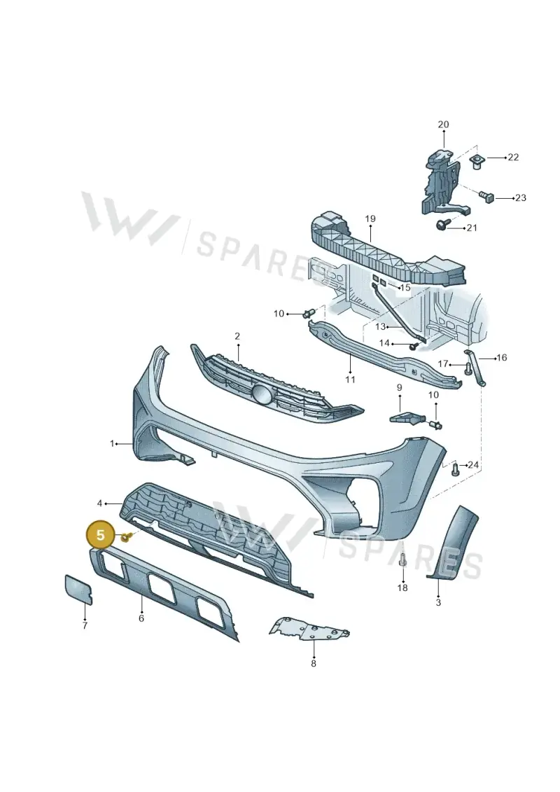N91237801 — Volkswagen Amarok twin cab (2022-) diagram 2ha807005, position 5