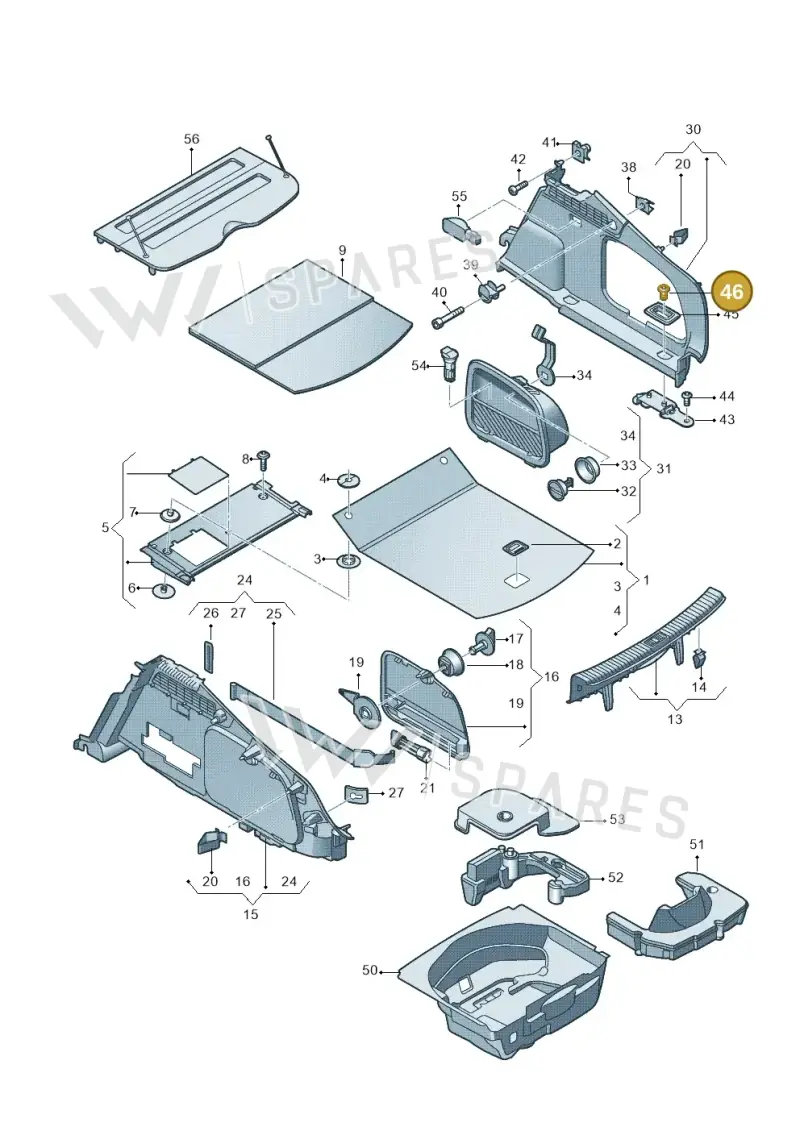 N91243001 — Audi A5 Sportback (2011-2017) diagram 620863900, position 46
