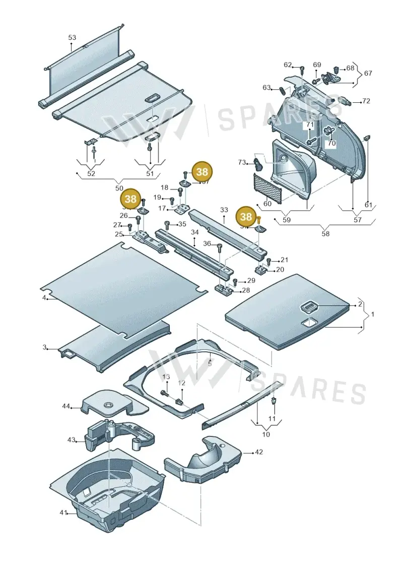 N91243001 — Audi RS4 Av. qu. 4.2 (2012-2015) diagram 636863900, position 38