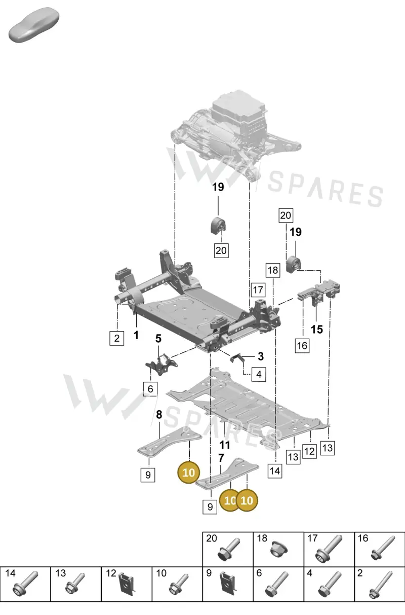 N91243701 — Porsche Taycan Sport Turismo (2023-2025) diagram p64401000, position 10