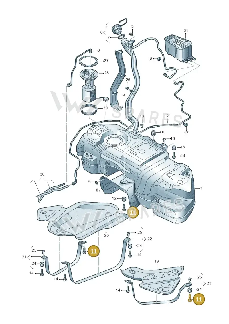 N91247301 — Volkswagen Touareg (2017-2023) diagram 439201050, position 11