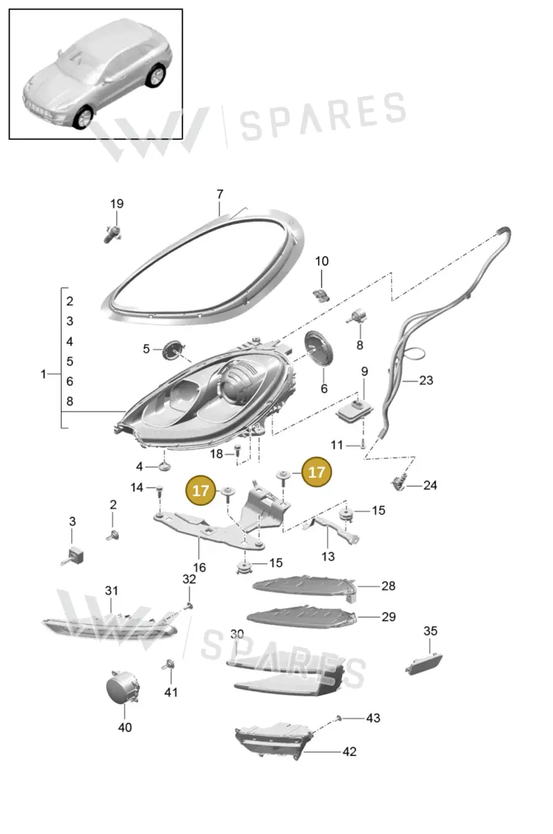 N91248101 — Porsche Macan (2013-2018) diagram p44905000, position 17