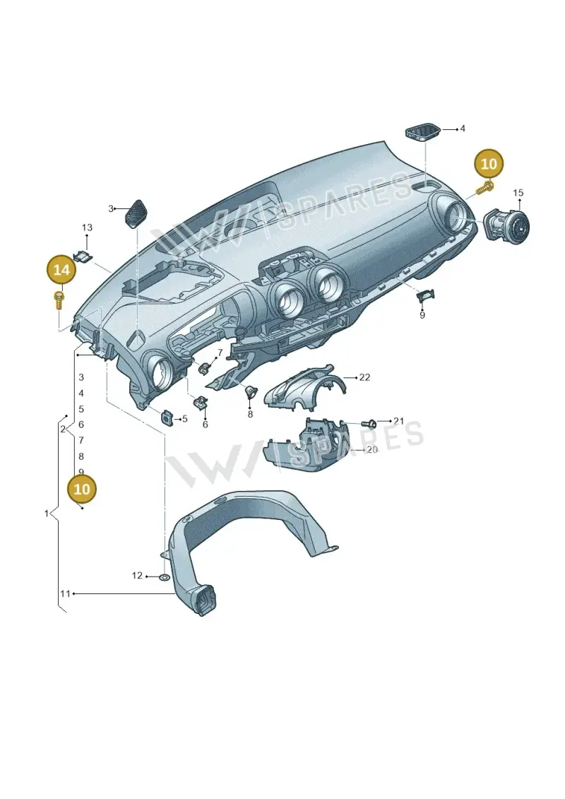 N91254701 — Audi Q2 (2016-2025) diagram 803857100, position 10+14