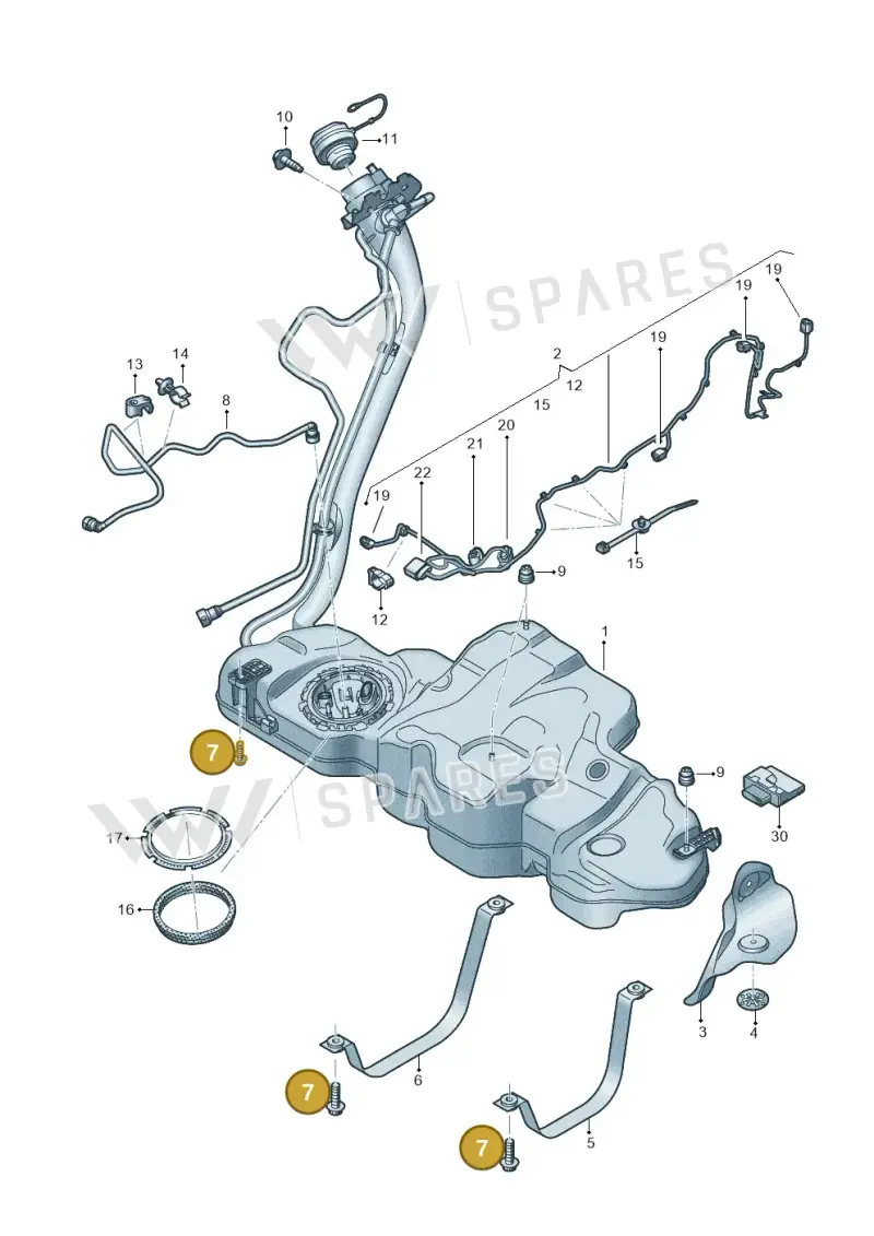 N91257301 — Audi A5 Sportback (2016-2025) diagram 849201420, position 7