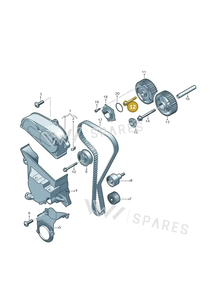 N91264601 — Volkswagen Golf 2.0 BlueMotion (2019-2024) diagram 708109270, position 12