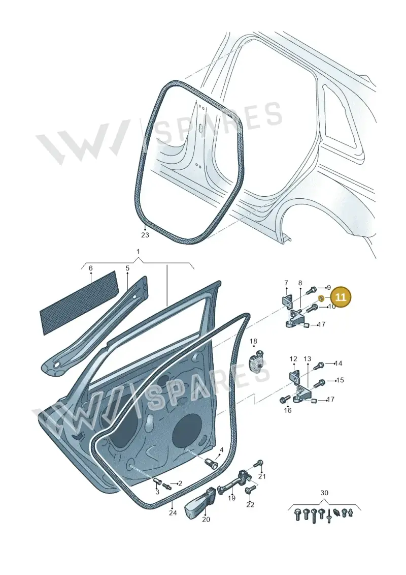 N91268201 — Audi A3 (2020-) diagram 596833010, position 11
