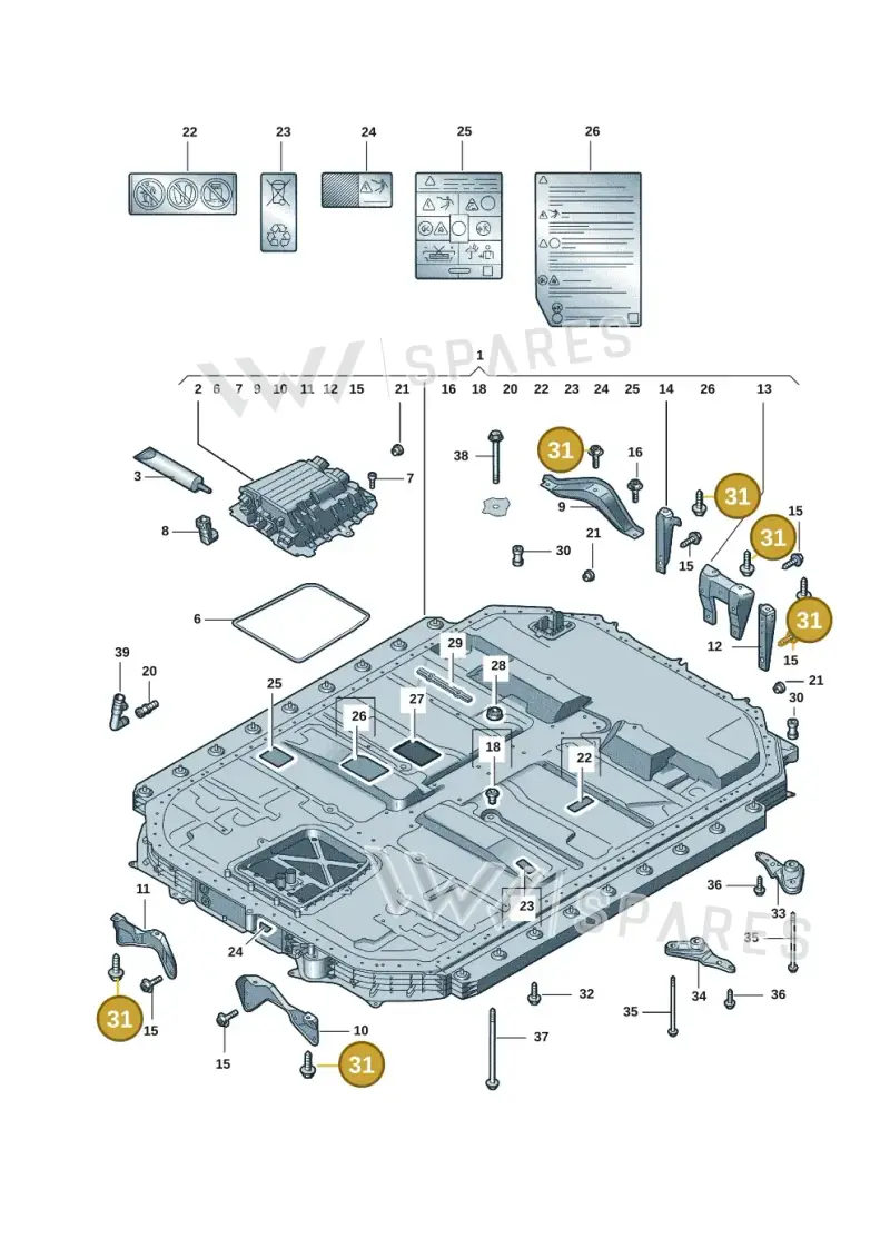 N91268701 — Audi E-tron (2020-2023) diagram 4kc915520, position 31