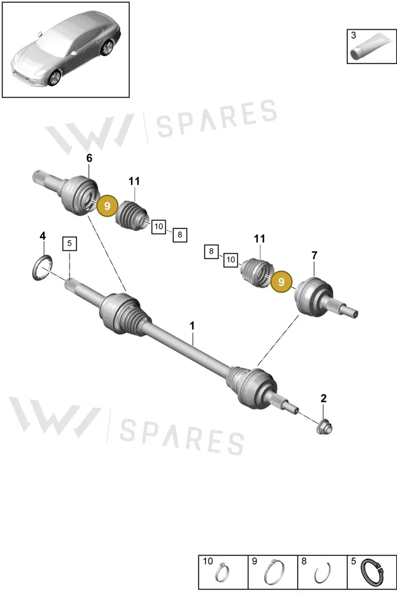 N91271401 — Porsche Panamera (2016-2020) diagram p49501030, position 9
