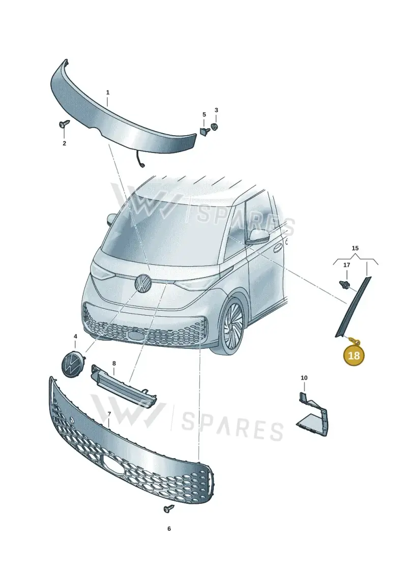 N91279501 — Volkswagen ID.Buzz (2022-) diagram 15a853000, position 18