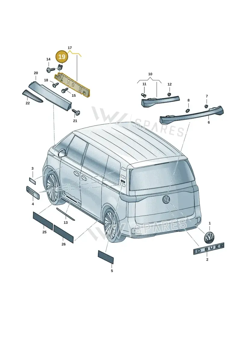 N91279801 — Volkswagen ID.Buzz (2022-) diagram 15a853350, position 19