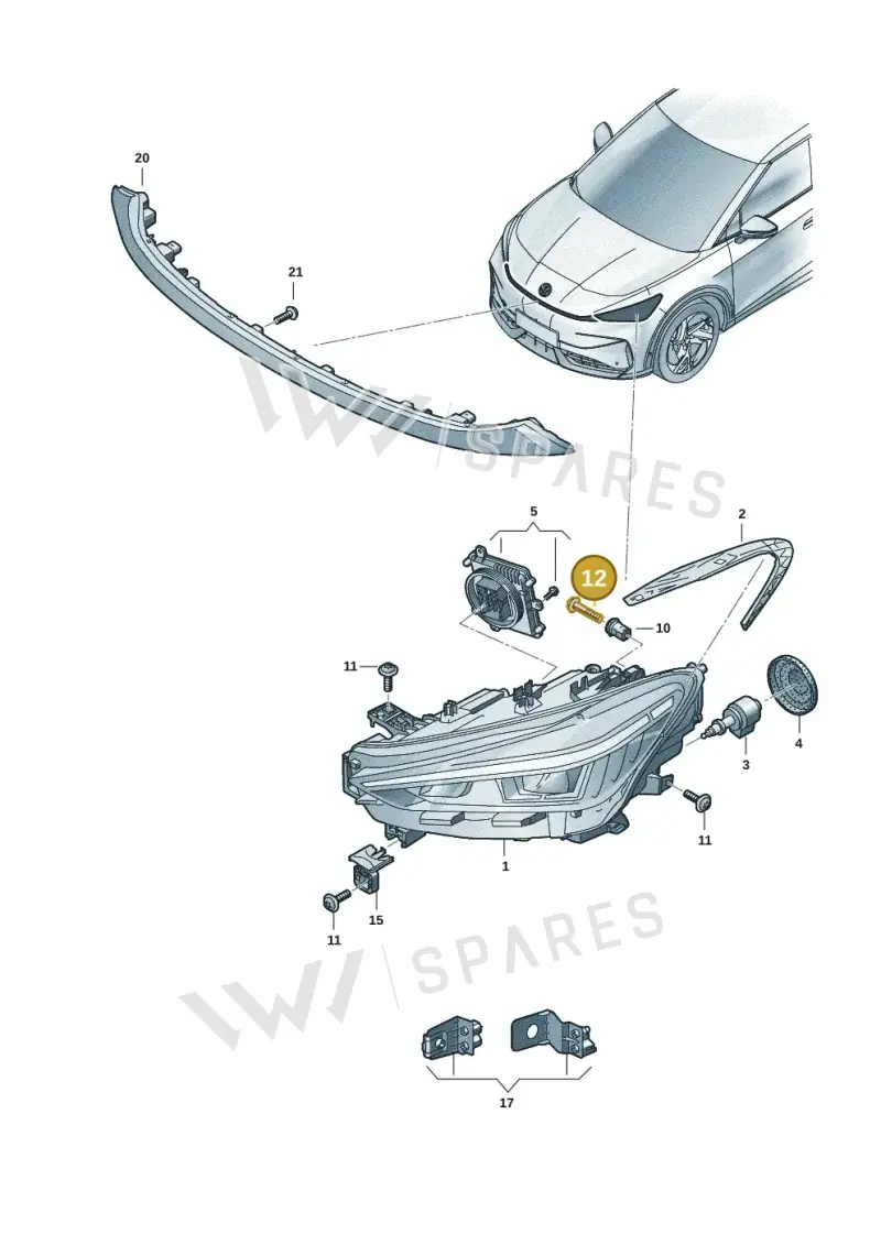 N91295301 — Volkswagen ID.UNYX (2024-) diagram 11h941010, position 12