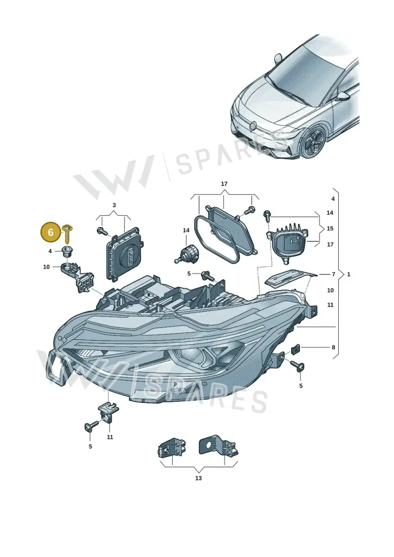 N91295301 — Volkswagen ID.7 Limousine Pro (2023-) diagram 14b941010, position 6