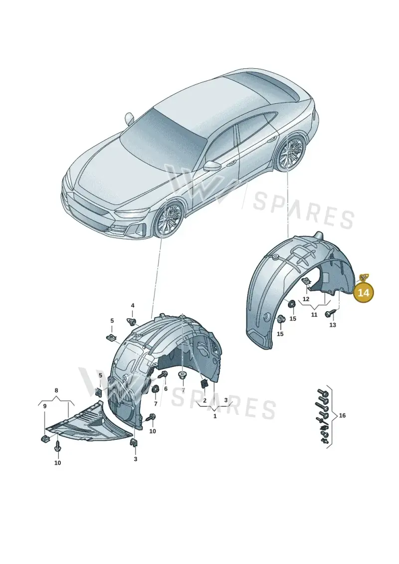 N91299001 — Audi RS e-tron GT (2020-2025) diagram 4j1821500, position 14