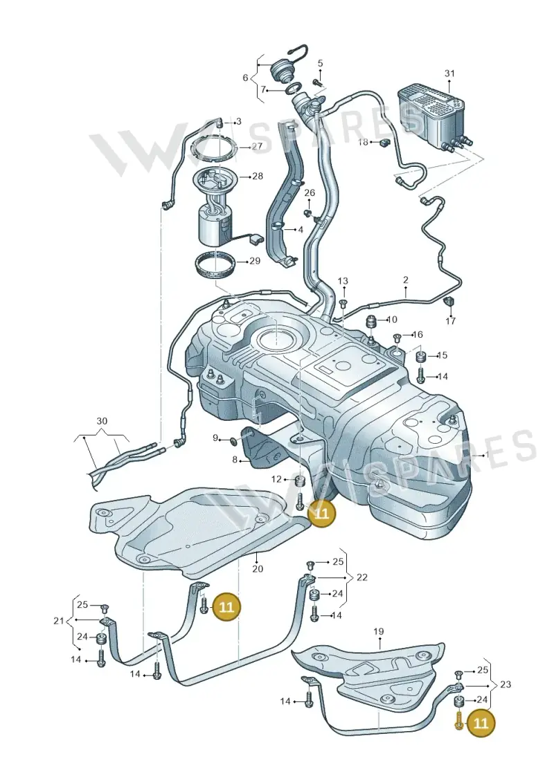 N91301301 — Volkswagen Touareg (2017-2023) diagram 439201050, position 11