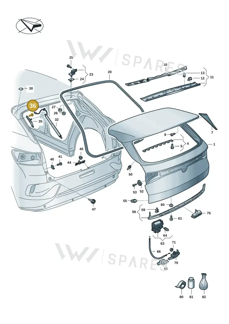 N91301901 — Volkswagen ID.4 (2020-2025) diagram 11a827000, position 36