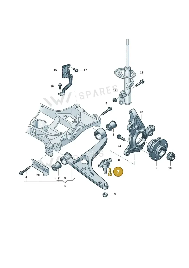N91308001 — Volkswagen Multivan (2021-) diagram 7t0407000, position 7