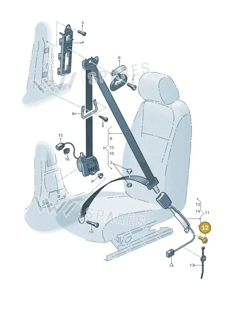 N98907703 — Volkswagen Amarok twin cab (2022-) diagram 443857600, position 12