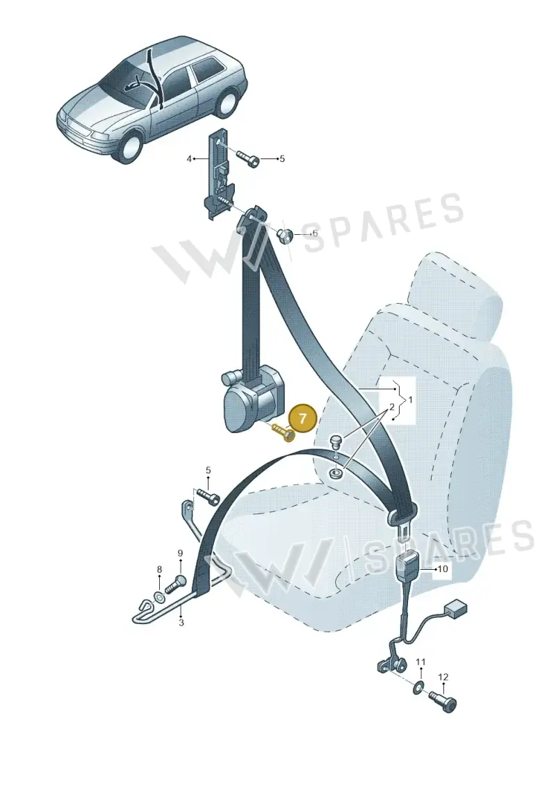 N98924102 — Audi RS3 Sportback (2011-2012) diagram 201857600, position 7