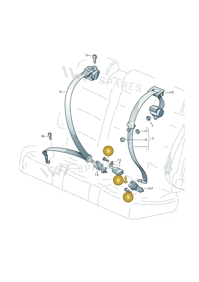 N98924701 — Volkswagen B-Main SUV (2022-) diagram 459857700, position 9
