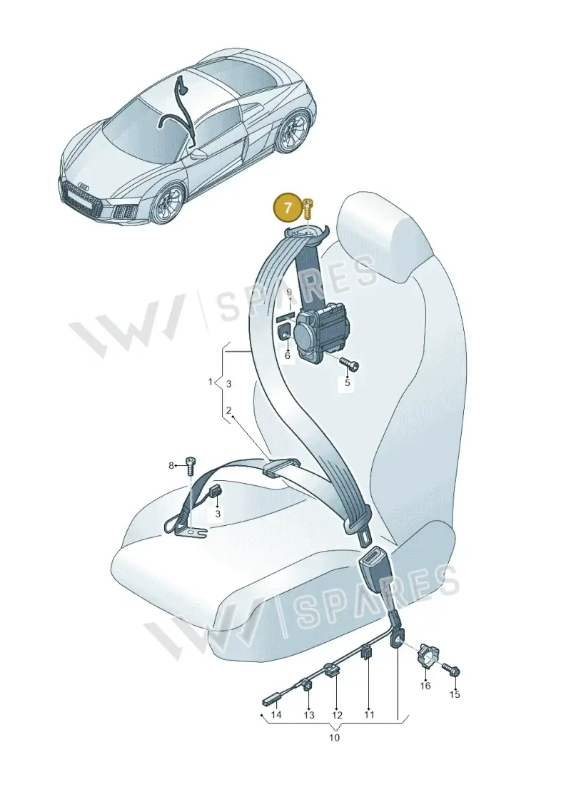 N98927201 — Audi R8 Spyder (2015-2024) diagram 872857600, position 7