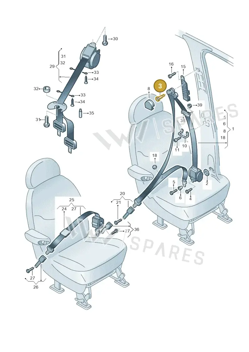 N98990301 — Volkswagen SHARAN/4MOTION (2002-2005) diagram 244857700, position 3
