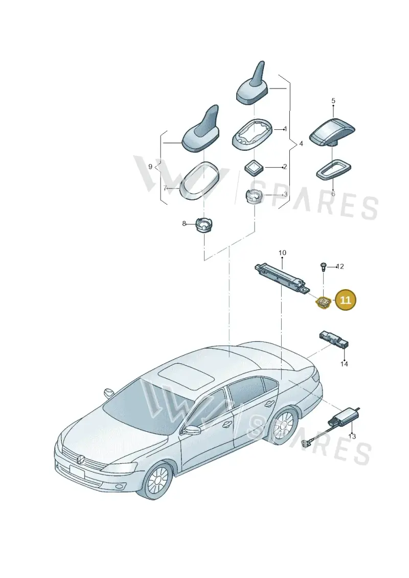 WHT000025 — Volkswagen Jetta 1.4 (2013-2015) diagram 692035100, position 11