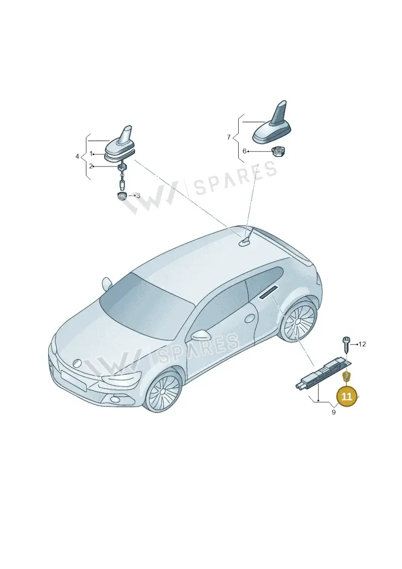 WHT000025 — Volkswagen Scirocco 2.0 (2014-2017) diagram 786035100, position 11