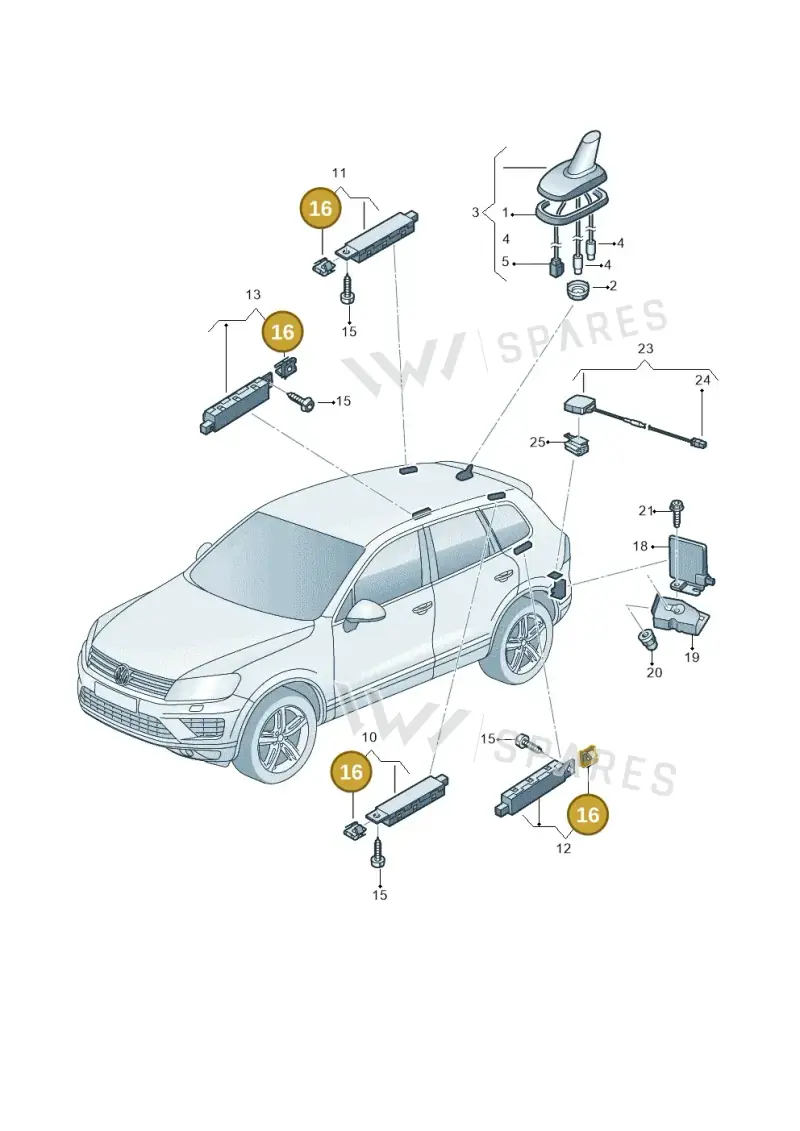 WHT000025 — Volkswagen Touareg (2014-2018) diagram 787035100, position 16