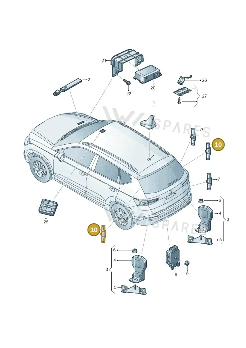 WHT000025 — Skoda Karoq (2017-2023) diagram 834035010, position 7+10