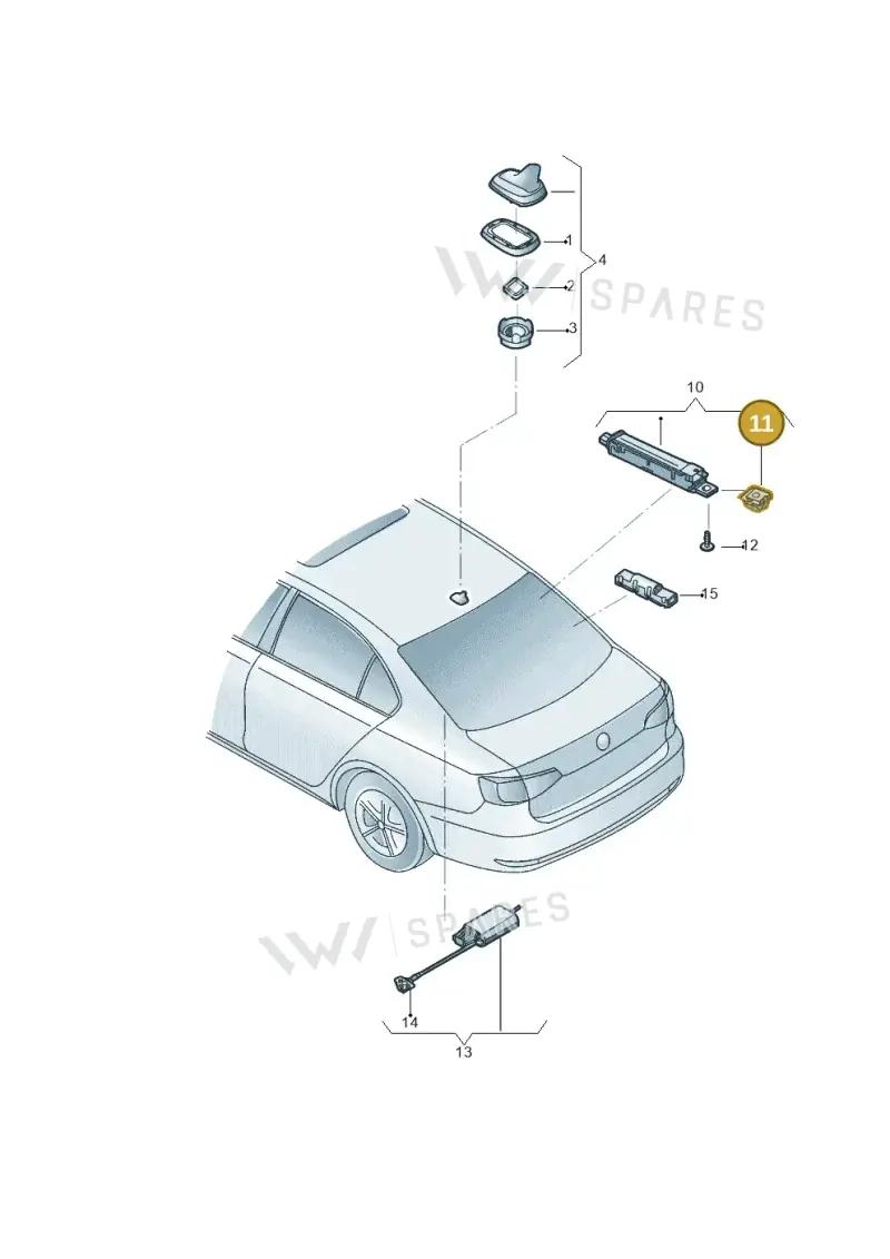WHT000025 — Volkswagen Jetta 1.4 (2014-2017) diagram 856035010, position 11