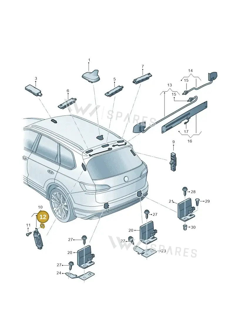 WHT000025 — Volkswagen Touareg (2017-2025) diagram 439035020, position 12