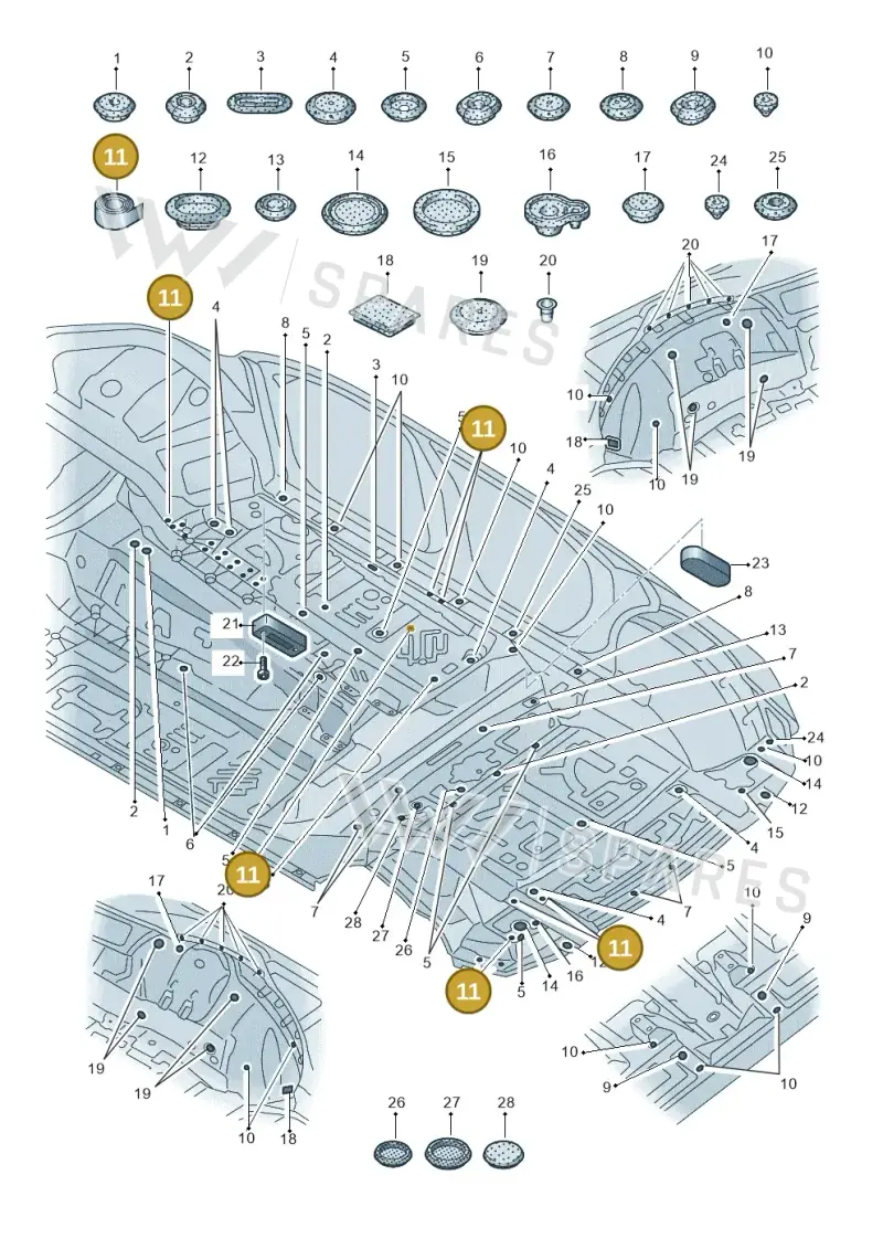 WHT000072A — Audi Q7 (2015-2025) diagram 859803350, position 11