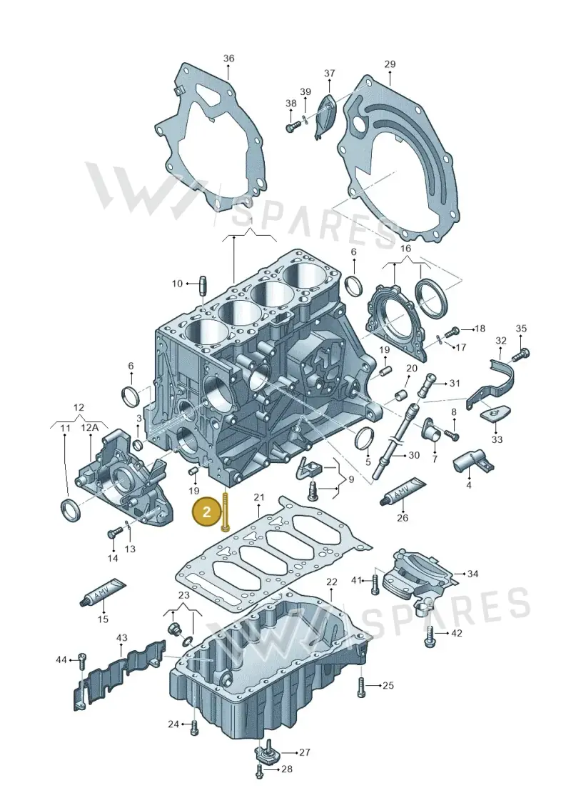 WHT000134 — Volkswagen Passat estate (2008-2011) diagram 249103150, position 2