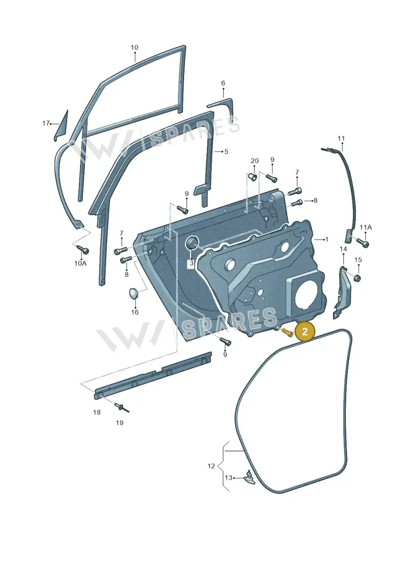 WHT000169A — Audi A8/S8/qu. lang    08> (2007-) diagram 291839400, position 2