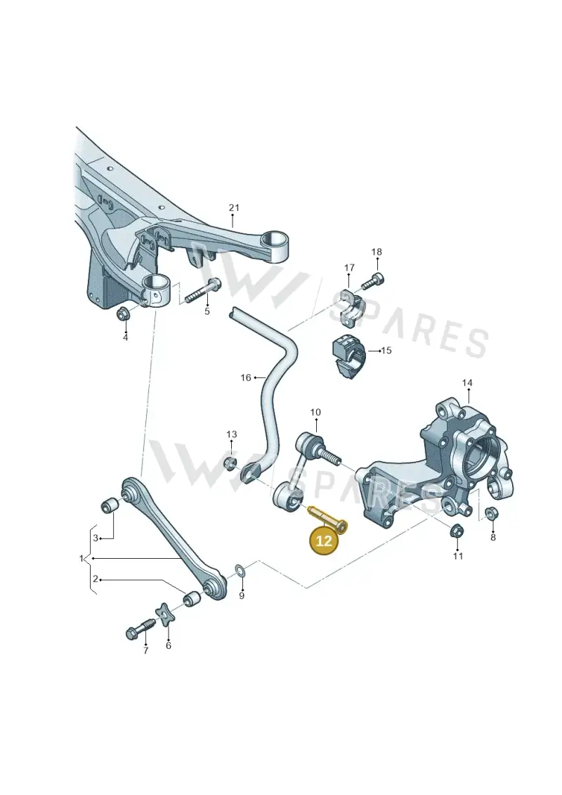 WHT000226 — Volkswagen Sharan BlueMotion (2015-2022) diagram 460501300, position 12