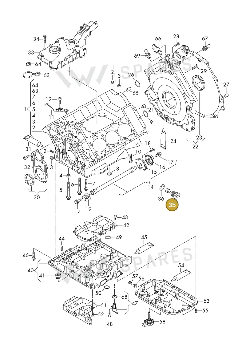WHT000399 — Volkswagen Phideon (2016-2023) diagram 191103100, position 35