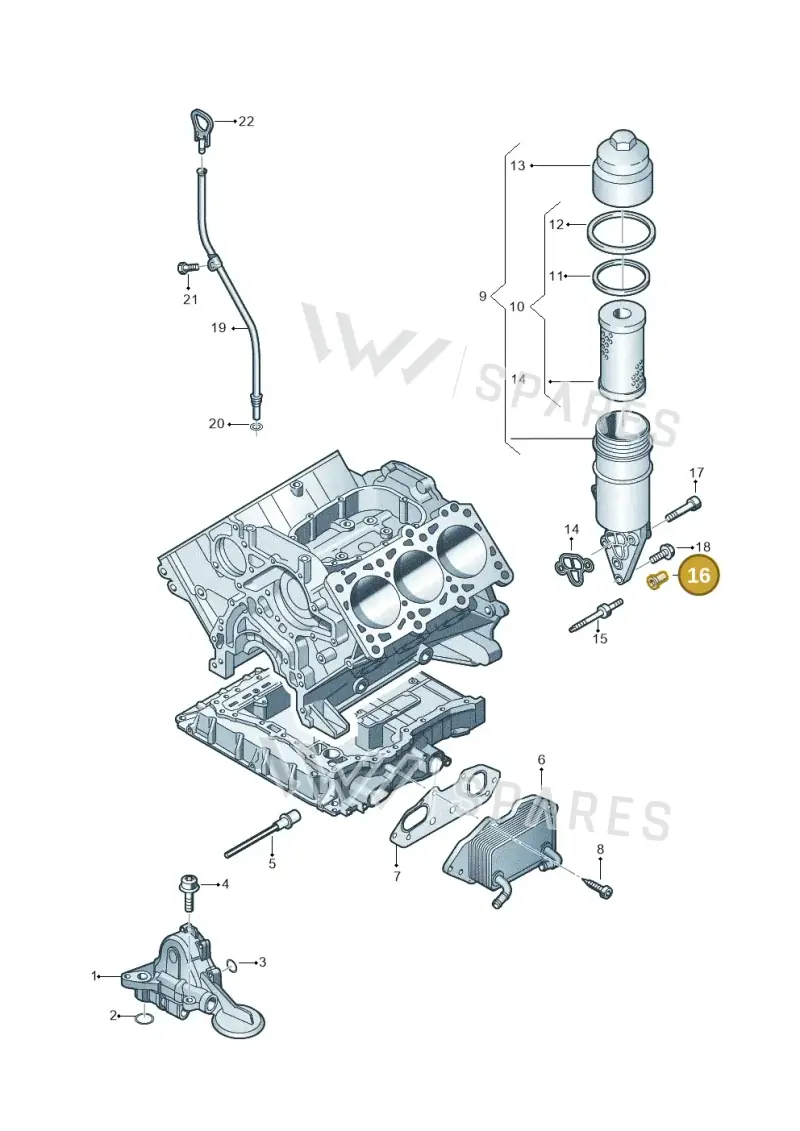 WHT000404 — Volkswagen Touareg BlueMotion (2014-2018) diagram 693115050, position 16